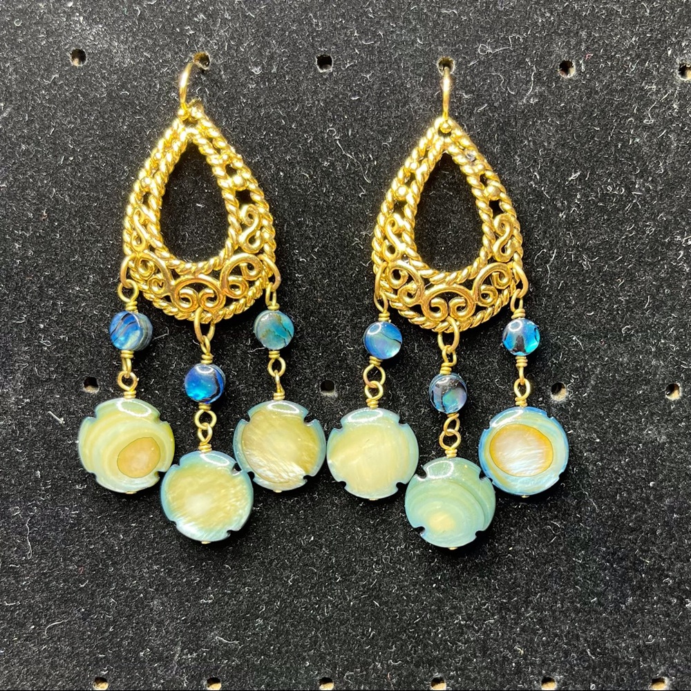 Blue Agate Chandelier Earrings